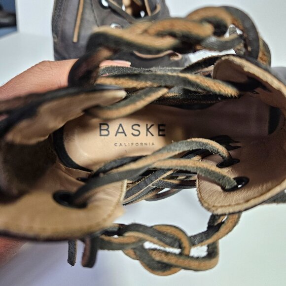 Baske California Brown Leather Fury Open Toe Booties - Picture 12 of 12